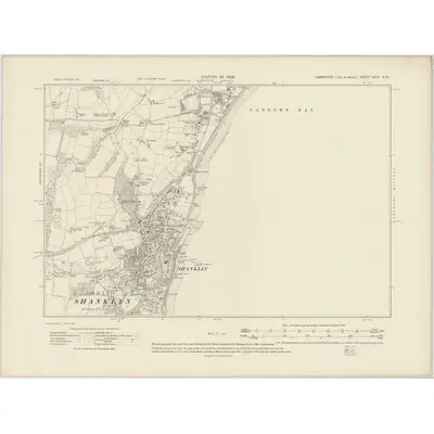 1907 Map of Hampshire & Isle of Wight XCIX.NW, 1909 Print