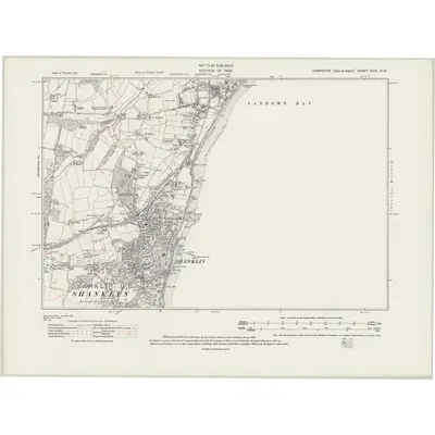1907 Map of Hampshire & Isle of Wight XCIX.NW, 1942 Print