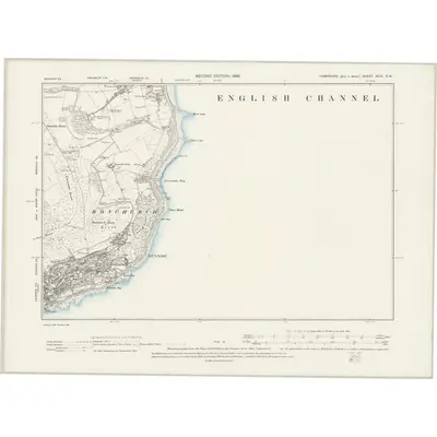 1896 Map of Hampshire & Isle of Wight XCIX.SW, 1898 Print