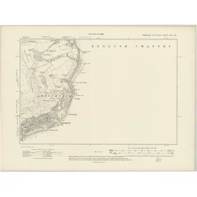 1907 Map of Hampshire & Isle of Wight XCIX.SW, 1909 Print