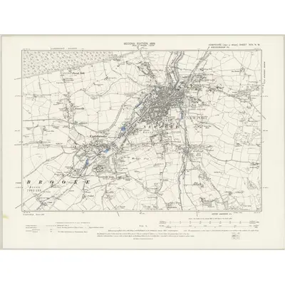 1896 Map of Hampshire & Isle of Wight XCV.NW, 1898 Print