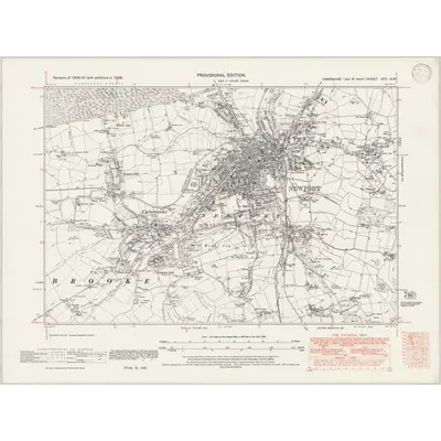 1938 Map of Hampshire & Isle of Wight XCV.NW, 1947 Print