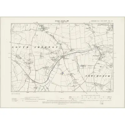 1896 Map of Hampshire & Isle of Wight XCV.SE, 1898 Print