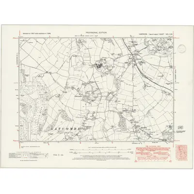 1938 Map of Hampshire & Isle of Wight XCV.SW, 1947 Print