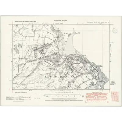 1938 Map of Hampshire & Isle of Wight XCVI.NE, 1947 Print