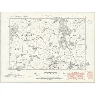 1938 Map of Hampshire & Isle of Wight XCVI.NW, 1947 Print