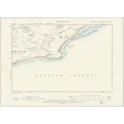 1897 Map of Hampshire & Isle of Wight XCVI.SE, 1898 Print