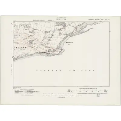1907 Map of Hampshire & Isle of Wight XCVI.SE, 1942 Print