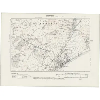 1934 Map of Hampshire & Isle of Wight XCVI.SW, 1942 Print