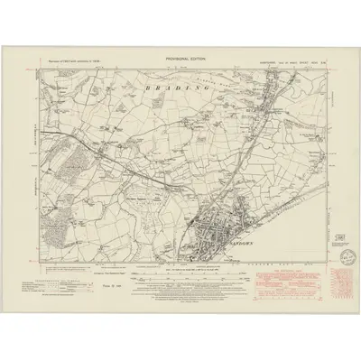1938 Map of Hampshire & Isle of Wight XCVI.SW, 1949 Print