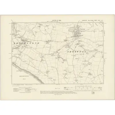 1907 Map of Hampshire & Isle of Wight XCVII.NE, 1909 Print