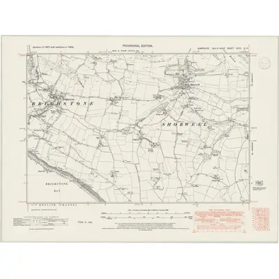 1938 Map of Hampshire & Isle of Wight XCVII.NE, 1947 Print
