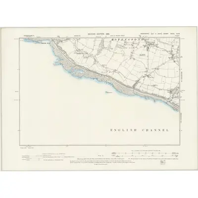 1897 Map of Hampshire & Isle of Wight XCVII.NW, 1898 Print