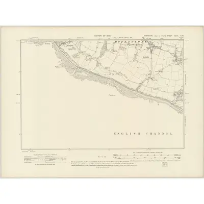 1907 Map of Hampshire & Isle of Wight XCVII.NW, 1909 Print