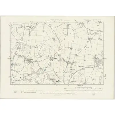 1896 Map of Hampshire & Isle of Wight XCVIII.NE, 1898 Print