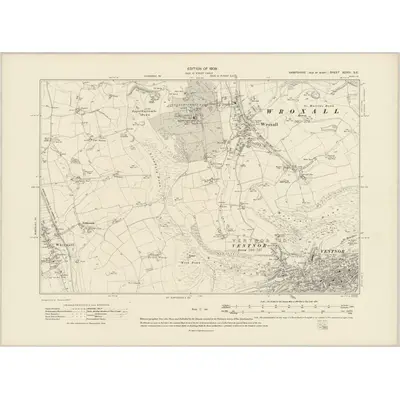 1906 Map of Hampshire & Isle of Wight XCVIII.SE, 1909 Print