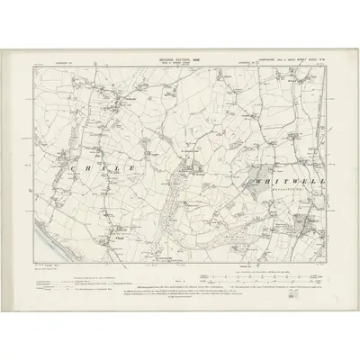 1896 Map of Hampshire & Isle of Wight XCVIII.SW, 1898 Print