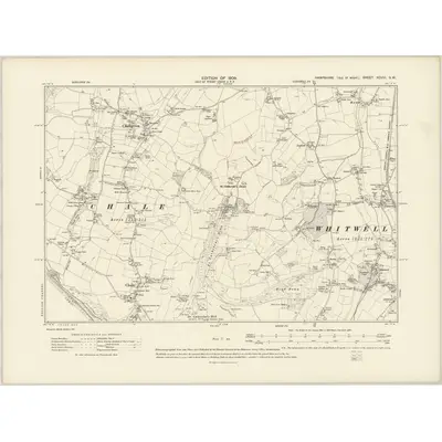 1907 Map of Hampshire & Isle of Wight XCVIII.SW, 1909 Print