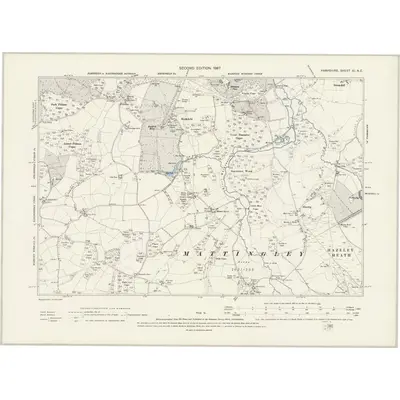1894 Map of Hampshire & Isle of Wight XI.NE, 1897 Print