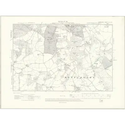 1909 Map of Hampshire & Isle of Wight XI.NE, 1912 Print