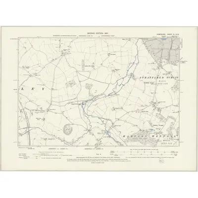 1894 Map of Hampshire & Isle of Wight XI.NW, 1897 Print