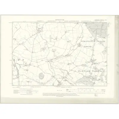 1909 Map of Hampshire & Isle of Wight XI.NW, 1912 Print