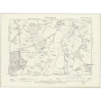 1894 Map of Hampshire & Isle of Wight XI.SE, 1897 Print