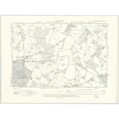1909 Map of Hampshire & Isle of Wight XI.SE, 1912 Print