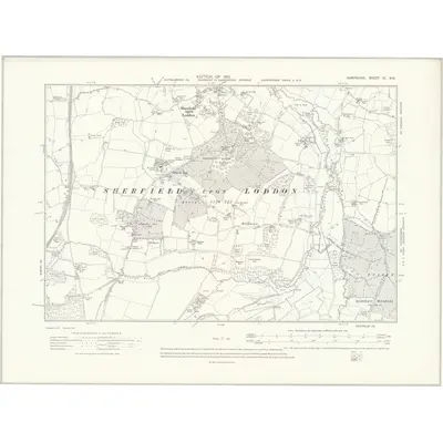 1909 Map of Hampshire & Isle of Wight XI.SW, 1912 Print
