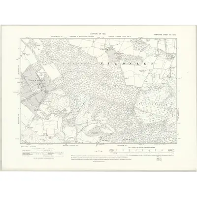 1909 Map of Hampshire & Isle of Wight XII.NW, 1912 Print
