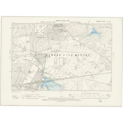 1894 Map of Hampshire & Isle of Wight XII.SE, 1897 Print