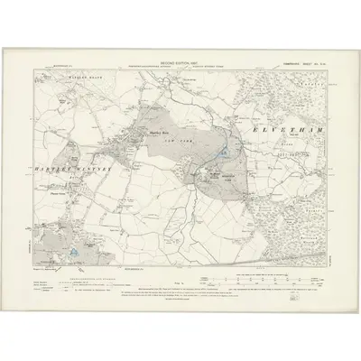 1894 Map of Hampshire & Isle of Wight XII.SW, 1897 Print