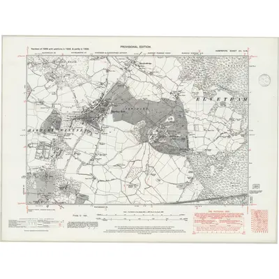 1939 Map of Hampshire & Isle of Wight XII.SW, 1946 Print