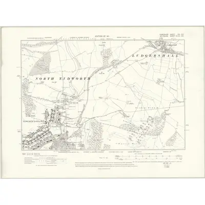 1909 Map of Hampshire & Isle of Wight XIV.SE, 1911 Print