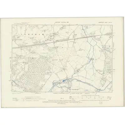 1894 Map of Hampshire & Isle of Wight XIX.NE, 1897 Print