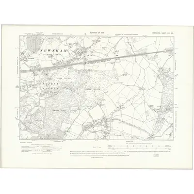 1909 Map of Hampshire & Isle of Wight XIX.NE, 1912 Print