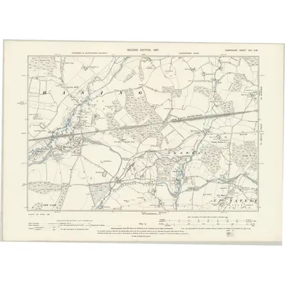 1894 Map of Hampshire & Isle of Wight XIX.NW, 1897 Print