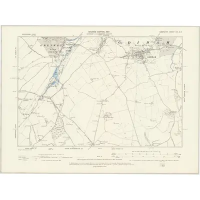 1894 Map of Hampshire & Isle of Wight XIX.SE, 1897 Print