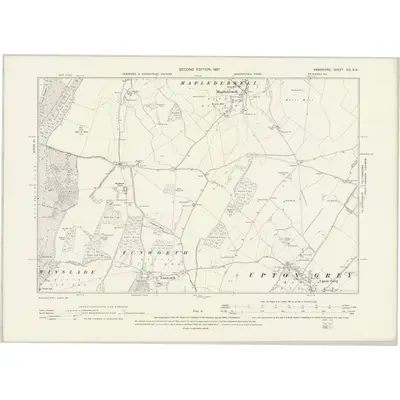 1894 Map of Hampshire & Isle of Wight XIX.SW, 1897 Print