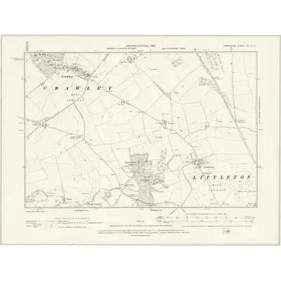 1894 Map of Hampshire & Isle of Wight XL.NE, 1897 Print