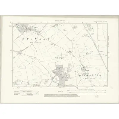1908 Map of Hampshire & Isle of Wight XL.NE, 1910 Print