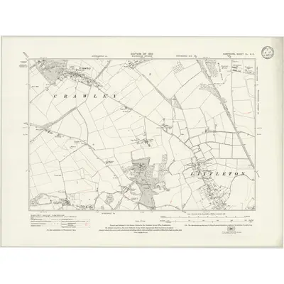 1930 Map of Hampshire & Isle of Wight XL.NE, 1932 Print
