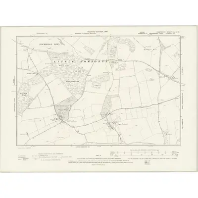 1894 Map of Hampshire & Isle of Wight XL.NW, 1897 Print