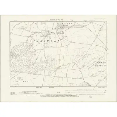 1894 Map of Hampshire & Isle of Wight XL.SE, 1897 Print