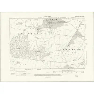 1908 Map of Hampshire & Isle of Wight XL.SE, 1910 Print
