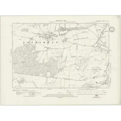 1930 Map of Hampshire & Isle of Wight XL.SE, 1933 Print