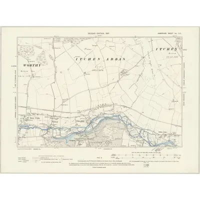 1894 Map of Hampshire & Isle of Wight XLI.NE, 1897 Print