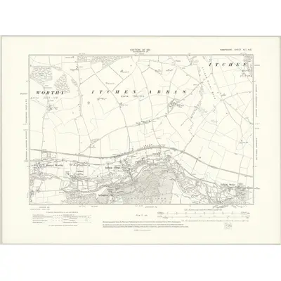 1908 Map of Hampshire & Isle of Wight XLI.NE, 1911 Print