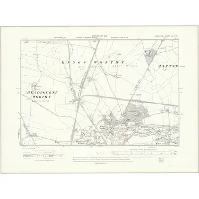 1908 Map of Hampshire & Isle of Wight XLI.NW, 1910 Print