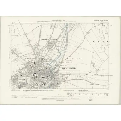 1894 Map of Hampshire & Isle of Wight XLI.SW, 1898 Print
